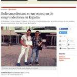 La Razón Digital: “Boliviano destaca en un concurso de emprendedores en España”